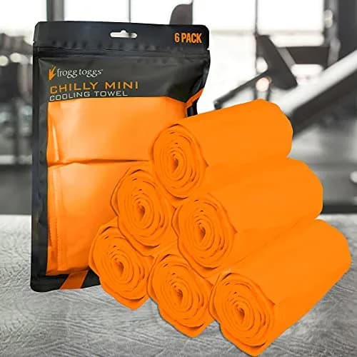 FROGG TOGGS Chilly Mini Cooling Neck Towel, Orange - 6 Pack, 74cm (29") x 7.6cm (3") | Hyper-Evaporative Cooling thumbnail 2