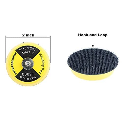 AUTOTOOLHOME 2 Inch Hook and Loop Sanding Pad with 1/8" Mandrel for Drill Rotary Tool | Durable Polyurethane, Quick Change, Ideal for Metal & Wood thumbnail 5
