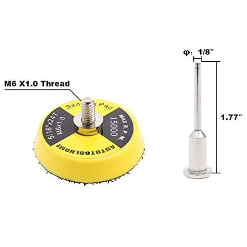 AUTOTOOLHOME 2 Inch Hook and Loop Sanding Pad with 1/8" Mandrel for Drill Rotary Tool | Durable Polyurethane, Quick Change, Ideal for Metal & Wood thumbnail 3