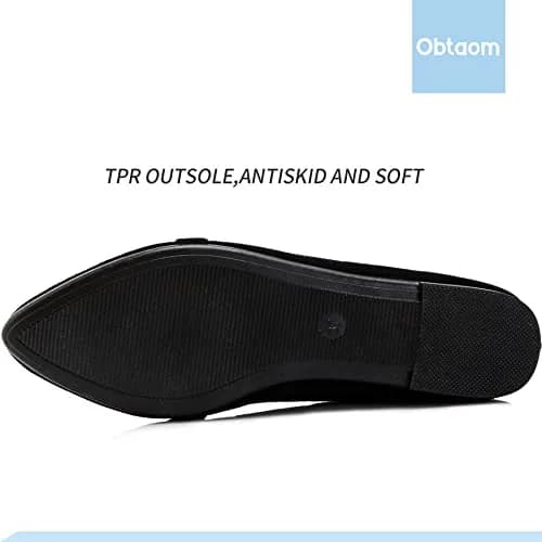 Obtaom Women's Pointy Toe Loafer Flat Faux Suede Shoes | Comfortable Work & Casual (70-120c) thumbnail 7