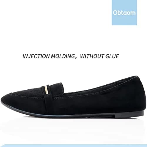 Obtaom Women's Pointy Toe Loafer Flat Faux Suede Shoes | Comfortable Work & Casual (70-120c) thumbnail 3