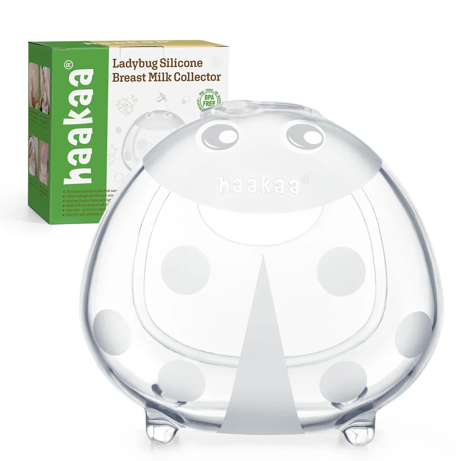 haakaa Ladybug Breast Milk Collector 75ml (2.5oz) | Passive Collection for Nursing Moms — Ladybug 5oz