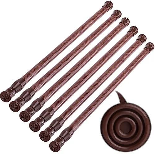 SIQUK 6 Pack Adjustable Spring Tension Rods 50.8 cm (20 Inches) | No-Drill Hanging Rods for Cupboards & Closets thumbnail 1