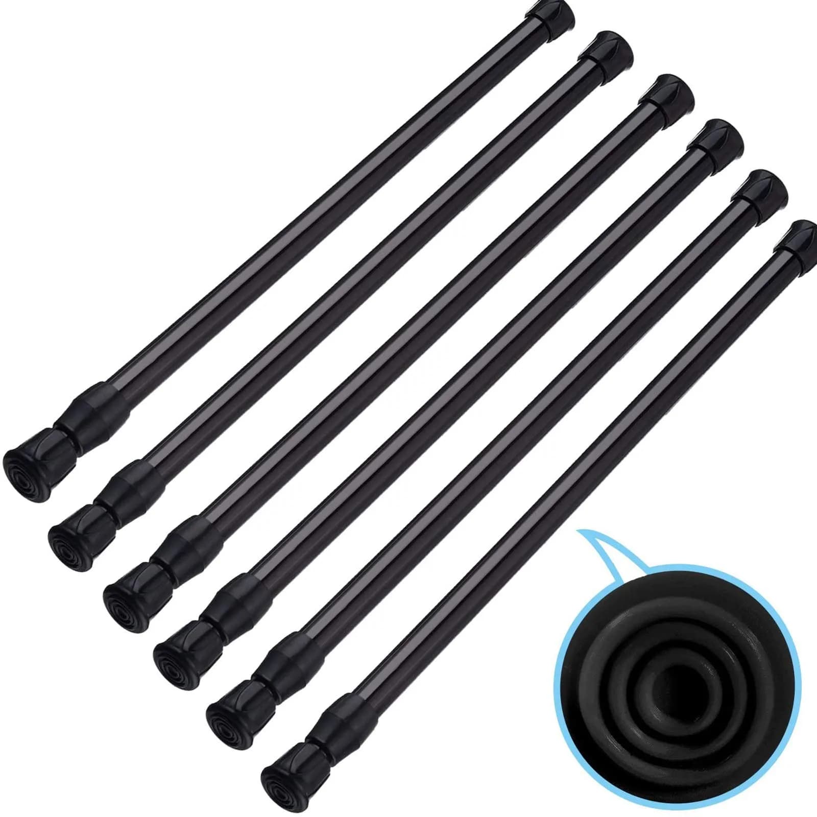 SIQUK Adjustable Spring Tension Rods 30-51 cm (12-20 Inches) | No-Drill Installation for Cupboards & Windows - main product image