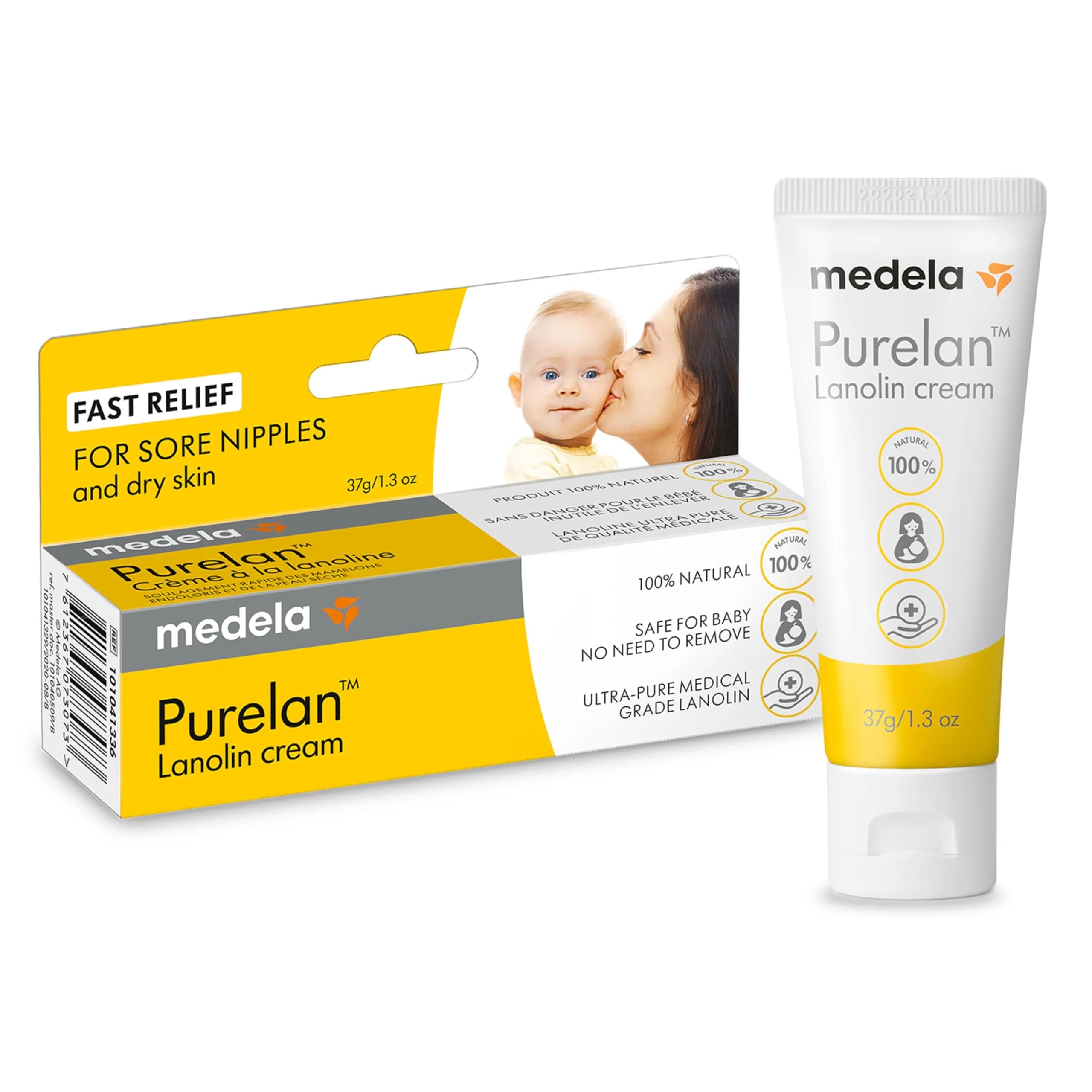 Medela Purelan Lanolin Nipple Cream for Breastfeeding Mothers, 1.3 Oz | Soothing & Protective Balm - main product image
