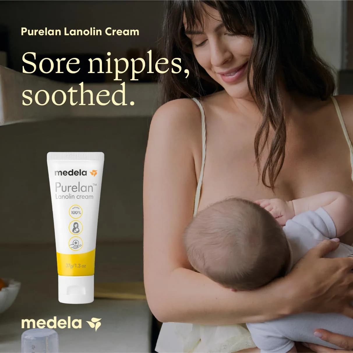 Medela Purelan Lanolin Nipple Cream 37g (1.3 oz) | Soothes Sore Nipples, Baby Safe, Natural Relief - view 2