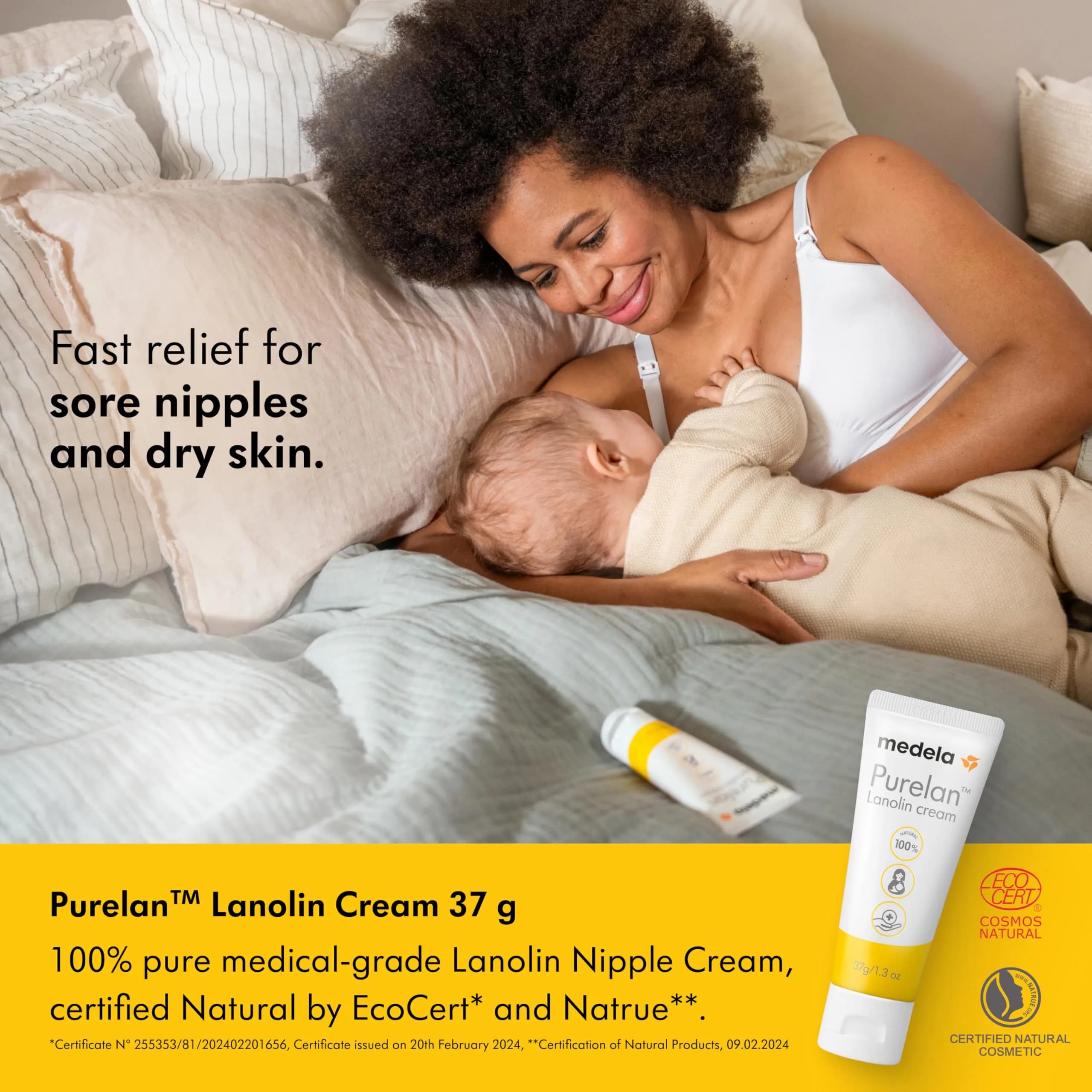 Medela Purelan Lanolin Nipple Cream for Breastfeeding Mothers, 1.3 Oz | Soothing & Protective Balm - view 2