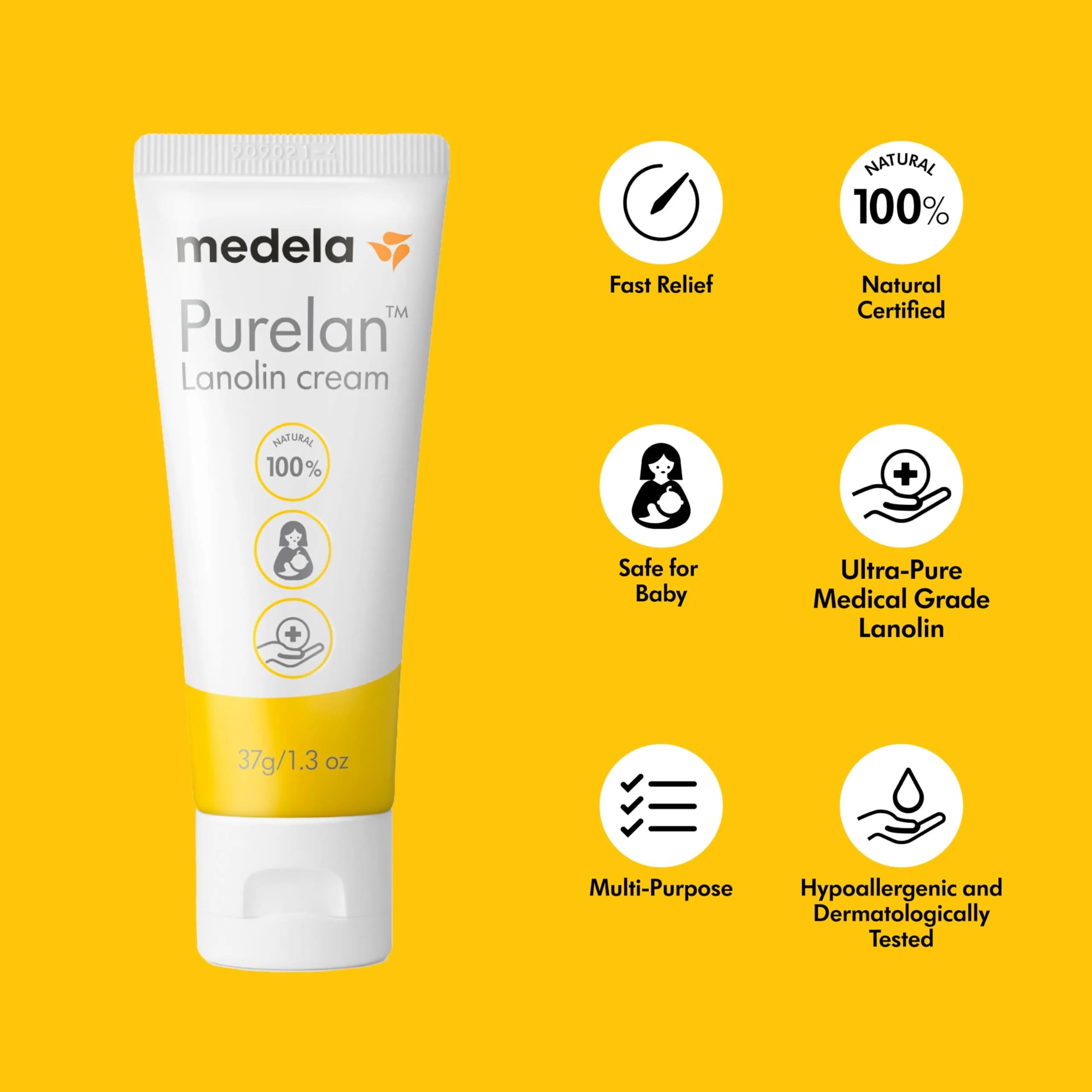 Medela Purelan Lanolin Nipple Cream for Breastfeeding Mothers, 1.3 Oz | Soothing & Protective Balm - view 3