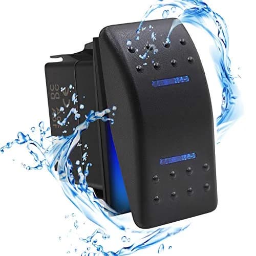 KEING Momentary Rocker Switch with Blue LED Light - 12V 20A / 24V 10A, 7-Pin DPDT (ON)/Off/(ON) | For Automotive & Marine Use thumbnail 4