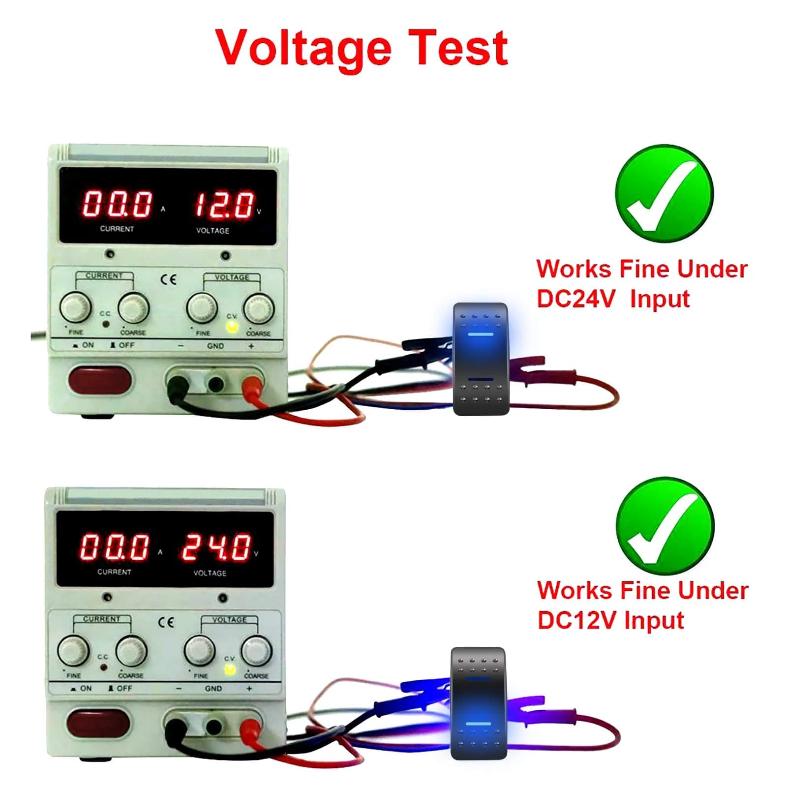 KEING Momentary Rocker Switch with Blue LED Light - 12V 20A / 24V 10A, 7-Pin DPDT (ON)/Off/(ON) | For Automotive & Marine Use - view 2