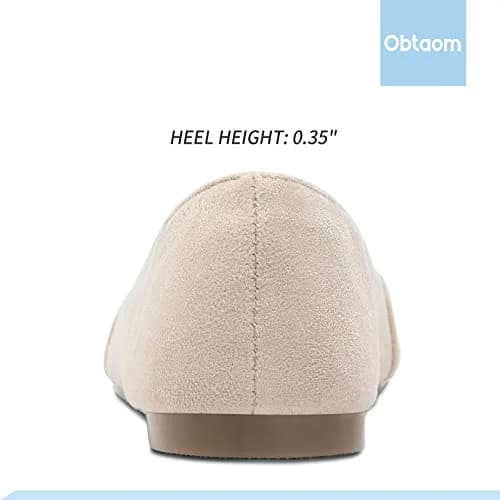 Obtaom Women's Pointy Toe Loafer Flat Faux Suede Comfortable Work Shoes in Beige US7 | Stylish & Breathable thumbnail 6