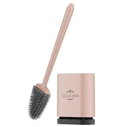 Sellemer Silicone Toilet Brush with Ventilation Slots Holder 41cm (16.15in) | Easy Clean Dead Corner thumbnail 1