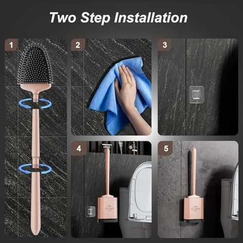 Sellemer Silicone Toilet Brush with Ventilation Slots Holder 41cm (16.15in) | Easy Clean Dead Corner thumbnail 7