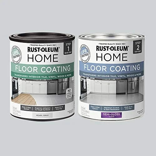 Rust-Oleum Home Interior Floor Semi-Gloss Pearl Gray Coating Kit | Durable, Easy to Apply, 2 Quarts thumbnail 2
