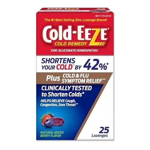 Cold-Eeze Plus Natural Mixed Berry Cold & Flu Zinc Lozenges, 25 Ct | Shortens Cold Duration & Relieves Symptoms thumbnail 1