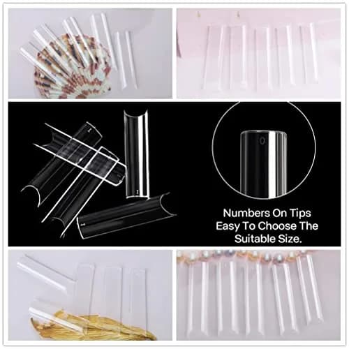 UNA GELLA Tapered Square Nail Tips XXL 216 PCS | Half Cover Jelly Soft Extra Long French Nail Tips thumbnail 6
