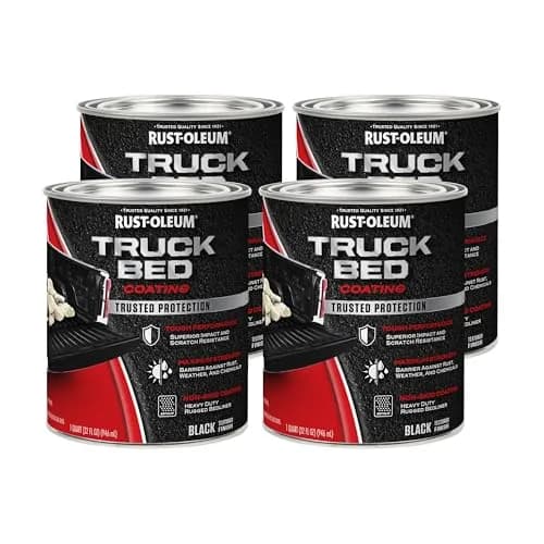 Rust-Oleum Truck Bed Coating Black Quart (32 Fl Oz / 946 ml) | 4-Pack for Ultimate Rust & Abrasion Resistance thumbnail 1