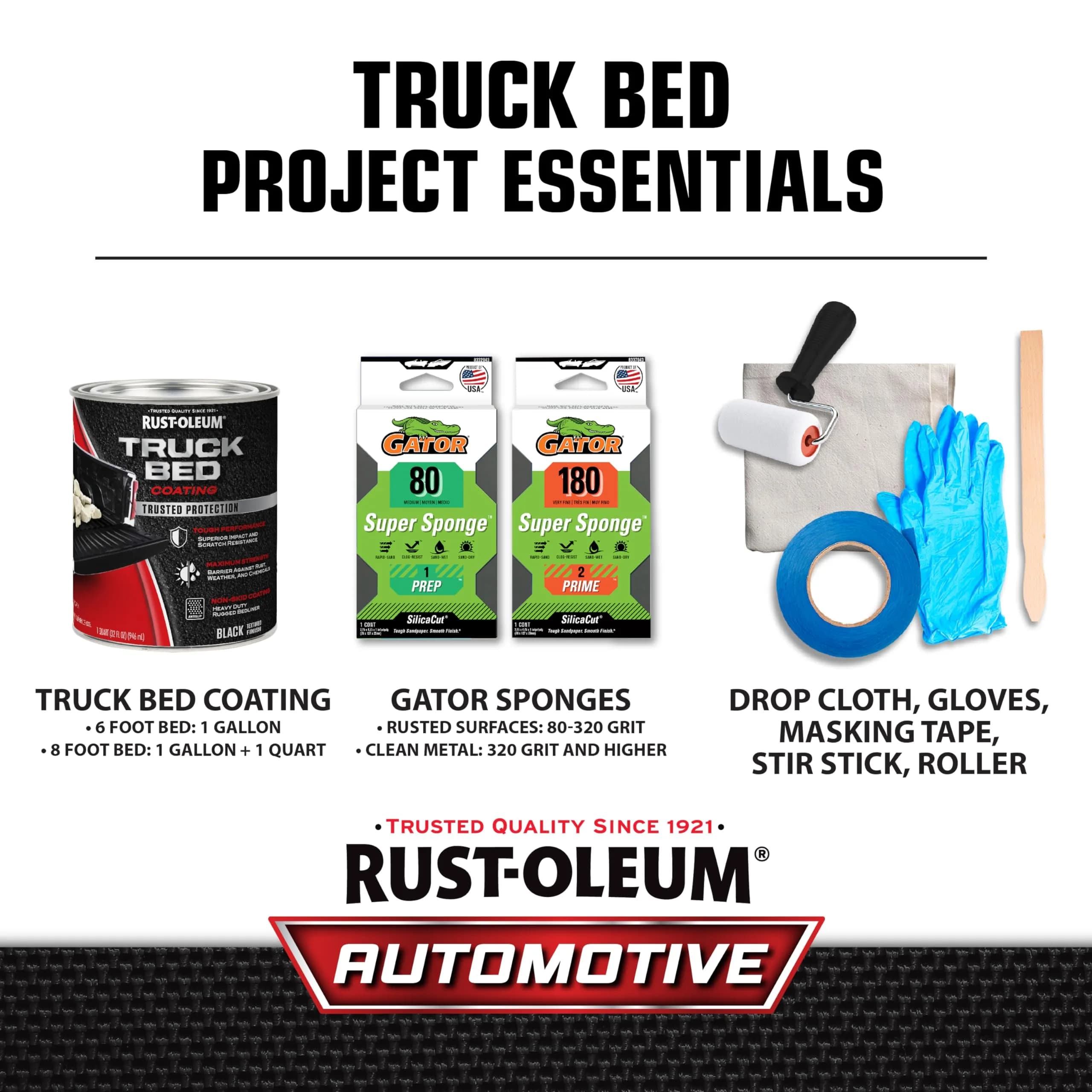 Rust-Oleum Truck Bed Coating Black Quart (32 Fl Oz / 946 ml) | 4-Pack for Ultimate Rust & Abrasion Resistance - view 9