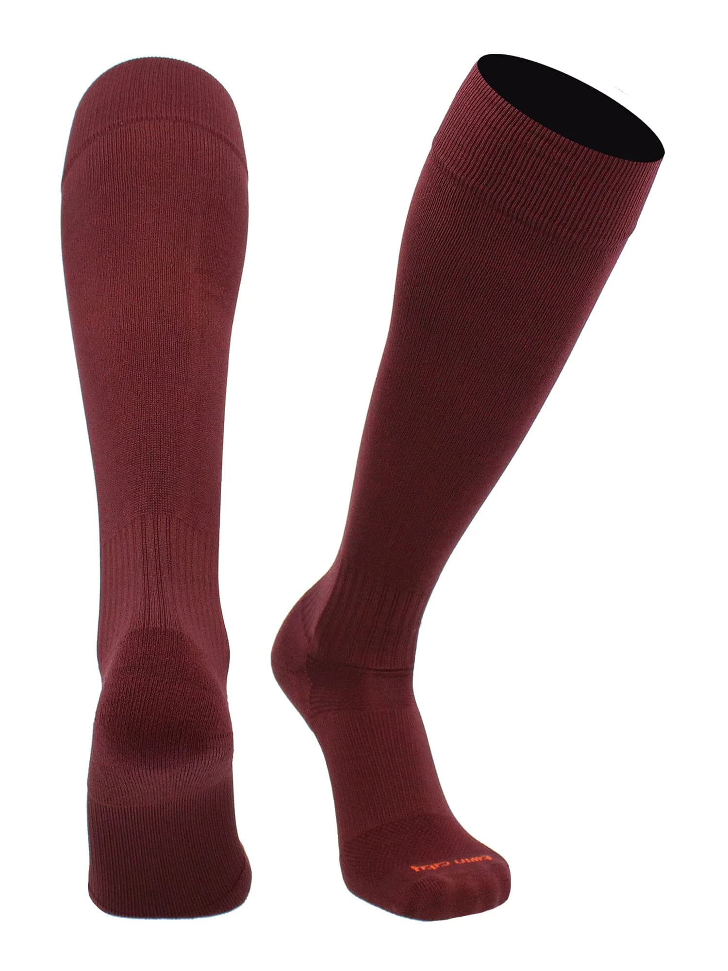 TCK Champion Over the Calf Baseball Socks (Maroon, Small) | Moisture Wicking, Arch Support, USA Support - main product image