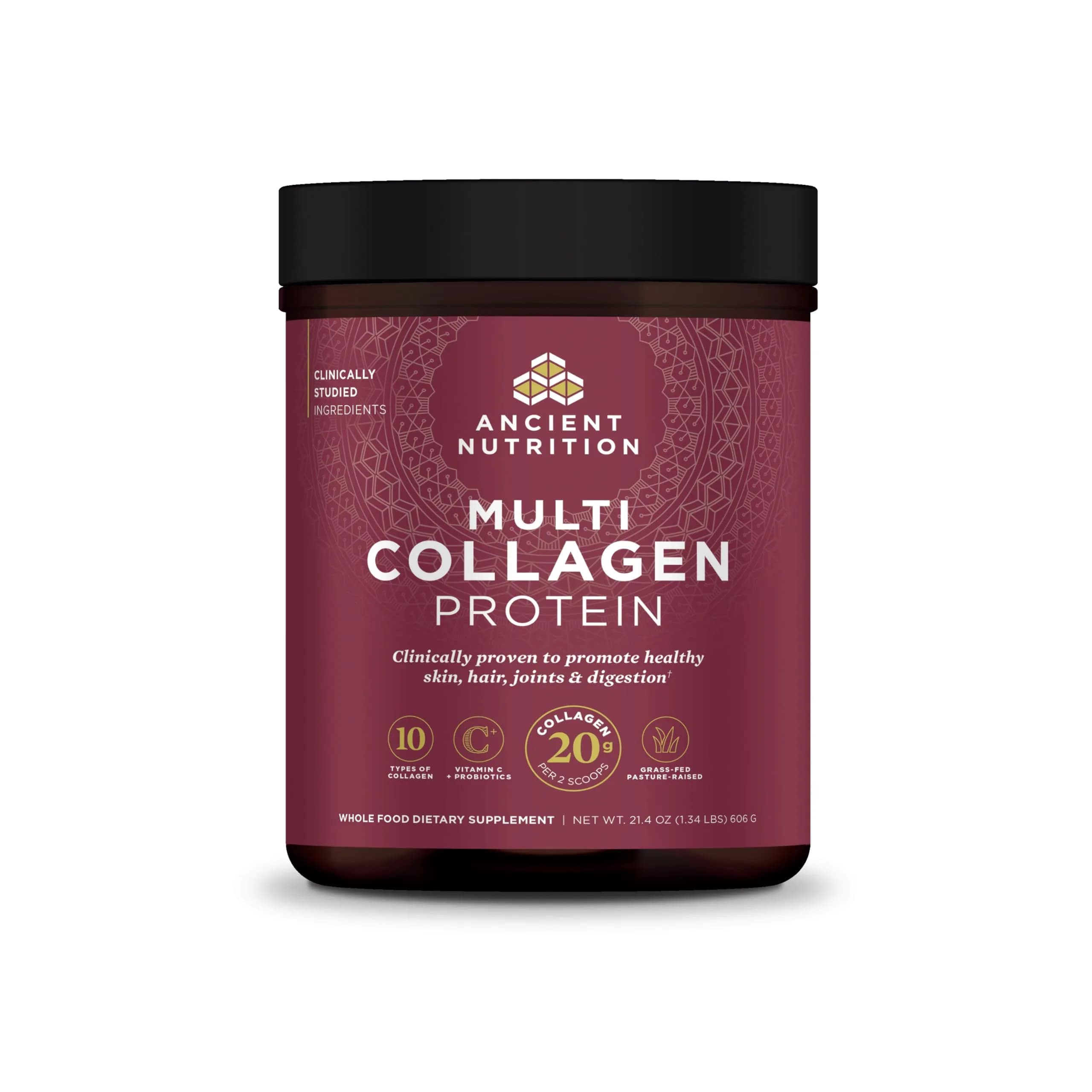 Ancient Nutrition Multi Collagen Protein Powder with Vitamin C & Probiotics, 60 Servings | Supports Skin, Joints, Gut Health - main product image