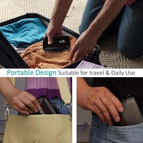 Fullicon Moisture Proof Travel 8 Compartments Pill Organizer, Black | Extra Large, Airtight, Labelable, Moistureproof thumbnail 7