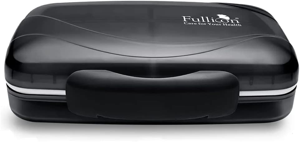 Fullicon Moisture Proof Travel 8 Compartments Pill Organizer, Black | Extra Large, Airtight, Labelable, Moistureproof thumbnail 8
