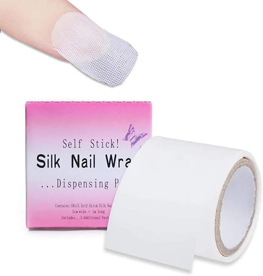 NT-ling Fiberglass Silk Wrap Nail Repair Sticker 1m (39.4 Inch) | Self-Adhesive for Strong Nail Protection — clear