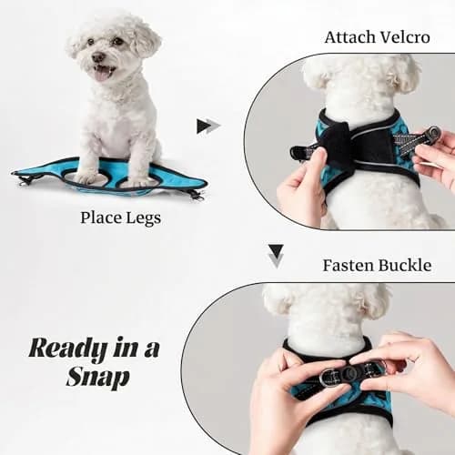 YIMEIS No Pull Dog Puppy Harness and Leash Set Reflective Mesh Vest Small | Breathable, Safety & Control thumbnail 4