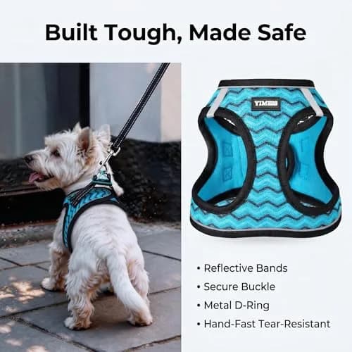 YIMEIS No Pull Dog Puppy Harness and Leash Set Reflective Mesh Vest Small | Breathable, Safety & Control thumbnail 5
