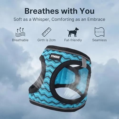 YIMEIS No Pull Dog Puppy Harness and Leash Set Reflective Mesh Vest Small | Breathable, Safety & Control thumbnail 3