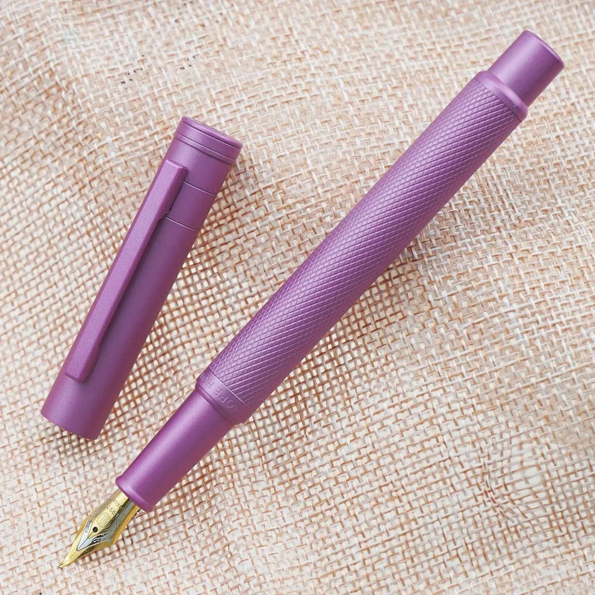 Asvine Pink Forest Fountain Pen Bent Nib 1.0mm (0.04 in) | Classic Design with Converter and Metal Pen Case - view 4