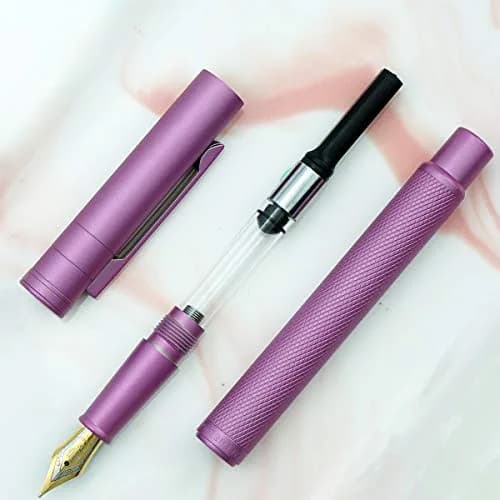 Asvine Pink Forest Fountain Pen Fine Nib 0.5mm (0.02 in) | Classic Design with Converter and Metal Pen Case thumbnail 5