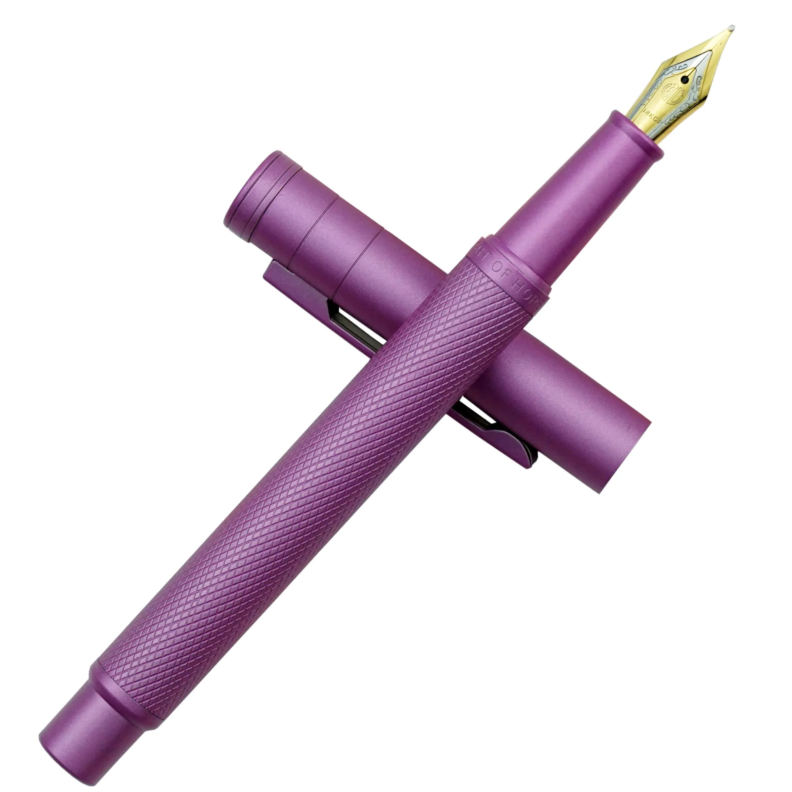 Asvine Pink Forest Fountain Pen Fine Nib 0.5mm (0.02 in) | Classic Design with Converter and Metal Pen Case - view 7