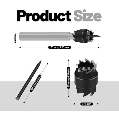 NAKAO 13 Pcs Spot Weld Cutter Set Double Sided 3/8" (9.5mm) HSS Drill Bits | Precision Metal Separation Tool thumbnail 5