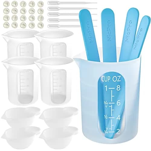 Nicpro Silicone Resin Measuring Cups Tool Kit 250ml (8.45 Fl Oz) | 18,241 Reviews, 4.8/5 ⭐ thumbnail 1