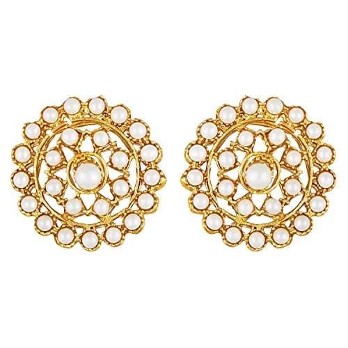I Jewels Gold Plated Beaded Choker Set with Moti Work & Earrings, 21cm Necklace | Lightweight Traditional Indian Jewelry thumbnail 2