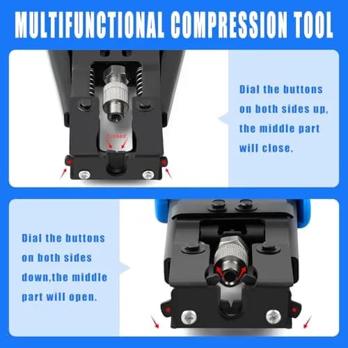 Delgada Coax Cable Crimper 3-in-1 BNC Compression Tool for RG58 RG59 RG6 | Durable, Ergonomic, Waterproof thumbnail 4