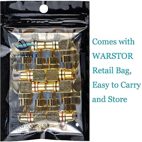 Warmstor 8-Pack RCA Right Angle Adapter 90 Degree Male to Female Connector | Extends Less Than 1 Inch thumbnail 8