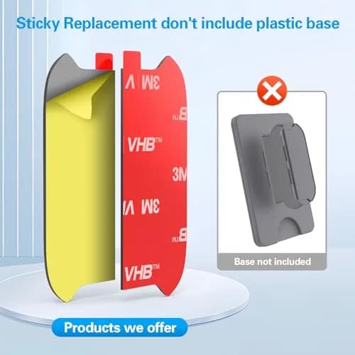 pop-tech Sticky Pads Replacement for Socket Wallet Base | Heavy Duty Double Sided Mounting Tape for Phone Wallets (6pcs) thumbnail 2