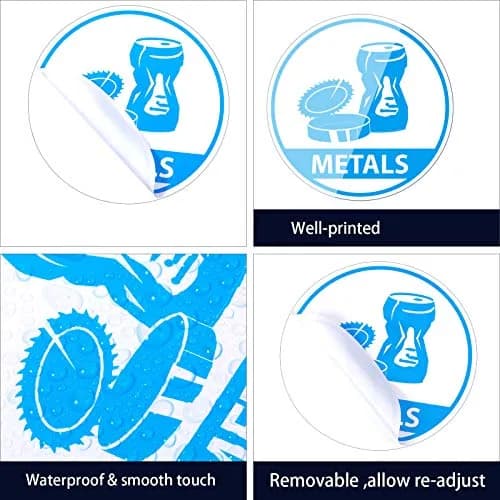Outus Recycle Sticker Decal 10cm Waterproof Labels for Trash & Recycling | Bilingual, Removable Vinyl thumbnail 4