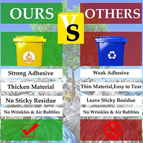 Outus Recycle Sticker Decal 10cm Waterproof Labels for Trash & Recycling | Bilingual, Removable Vinyl thumbnail 5