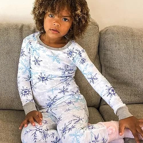 HonestBaby Family Matching Holiday Pajamas for Men, Women, Kids, Toddlers, Baby Boys, Girls, Unisex Pets, Falling Snowflakes, 0-3 Months | Organic Cotton Comfort thumbnail 2