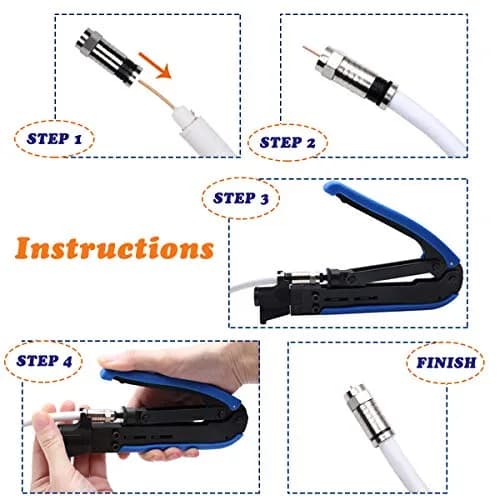 Delgada Coax Cable Crimper Kit, Compression Tool for RG6 RG59 RG11 | Precise & Durable (70-120 chars) thumbnail 5