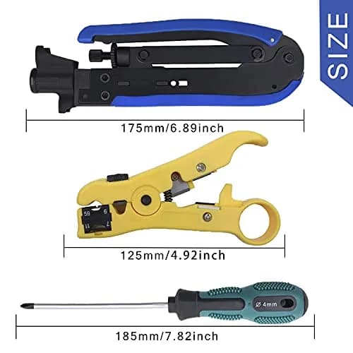 Delgada Coax Cable Crimper Kit, Compression Tool for RG6 RG59 RG11 | Precise & Durable (70-120 chars) thumbnail 3