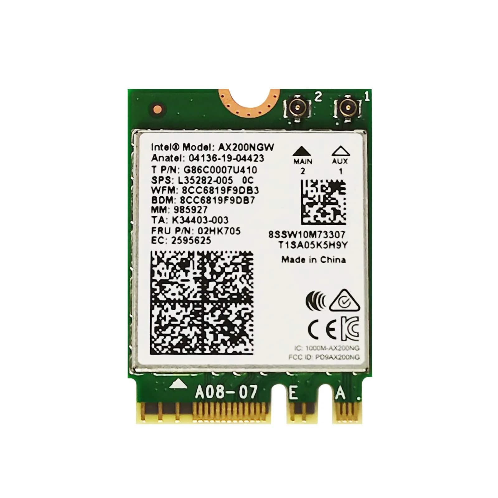 POINWER Intel AX200 WiFi 6 M.2 Card 2974Mbps (2.4Gbps) with Bluetooth 5.1 | PCIe/USB Interface - main product image