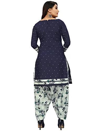 Rajnandini Navy Blue Cotton Unstitched Salwar Kameez with Dupatta | Casual & Traditional Wear (70-120 chars) thumbnail 2