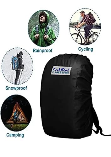 Fambal Waterproof Rain Backpack Cover Black | Fits 45L Packs & Laptop Bags | Elastic Edges & Adjustable Strap thumbnail 2