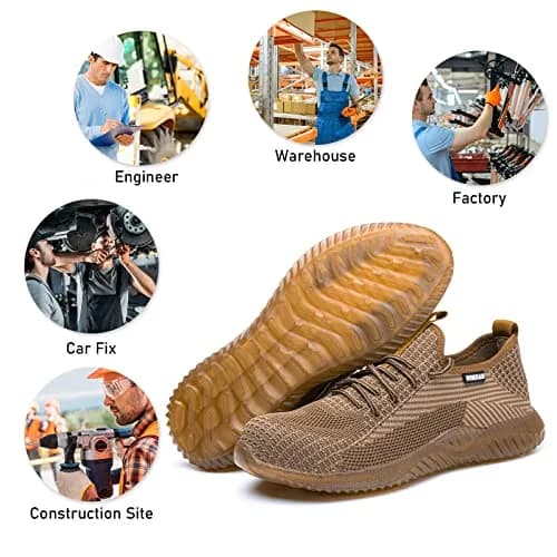 Furuian Steel Toe Work Shoes for Men Women Safety Construction Sneakers | Impact & Puncture Protection thumbnail 7