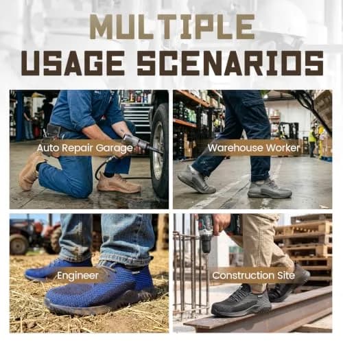 Furuian Steel Toe Work Shoes for Men Women Safety Construction Sneakers | Impact & Puncture Protection thumbnail 2