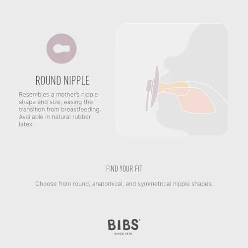 Bibs Pacifiers Blush/Ivory | Natural Rubber Baby Pacifier | 6+ Months | Made in Denmark thumbnail 3